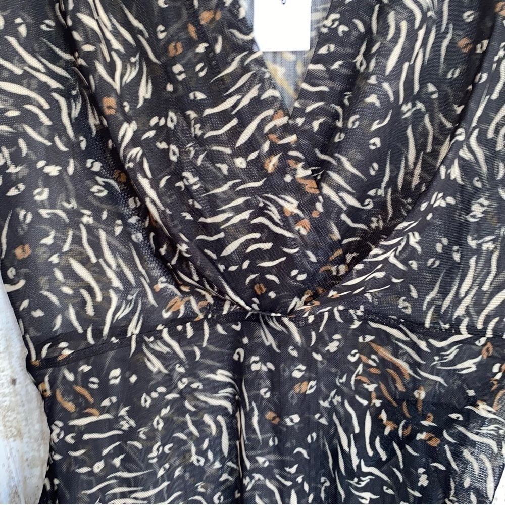 NWT Topshop Animal Print Mesh Bodysuit - Picture 3 of 6